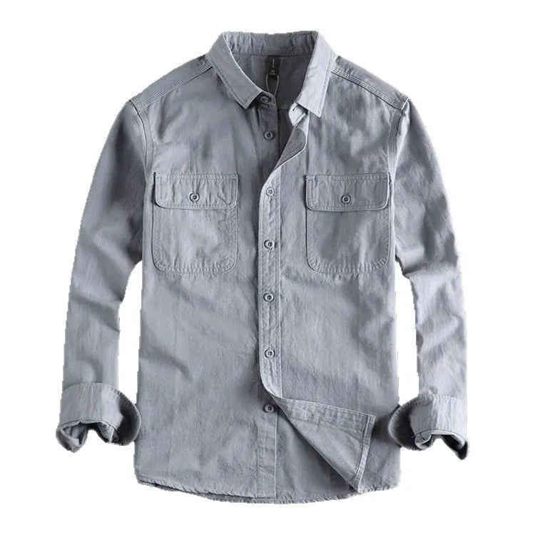 Men's loose fit shirt overalls in polyester fabric with long sleeves available in multiple colours