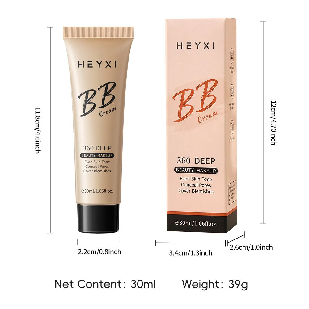 Waterproof sweat-proof BB cream in four colour shades for universal skin types