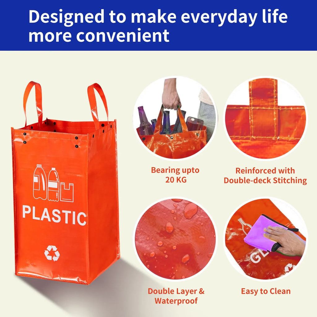 Plastic 40-litre capacity household waste bin with clean bag design for recycling organisation