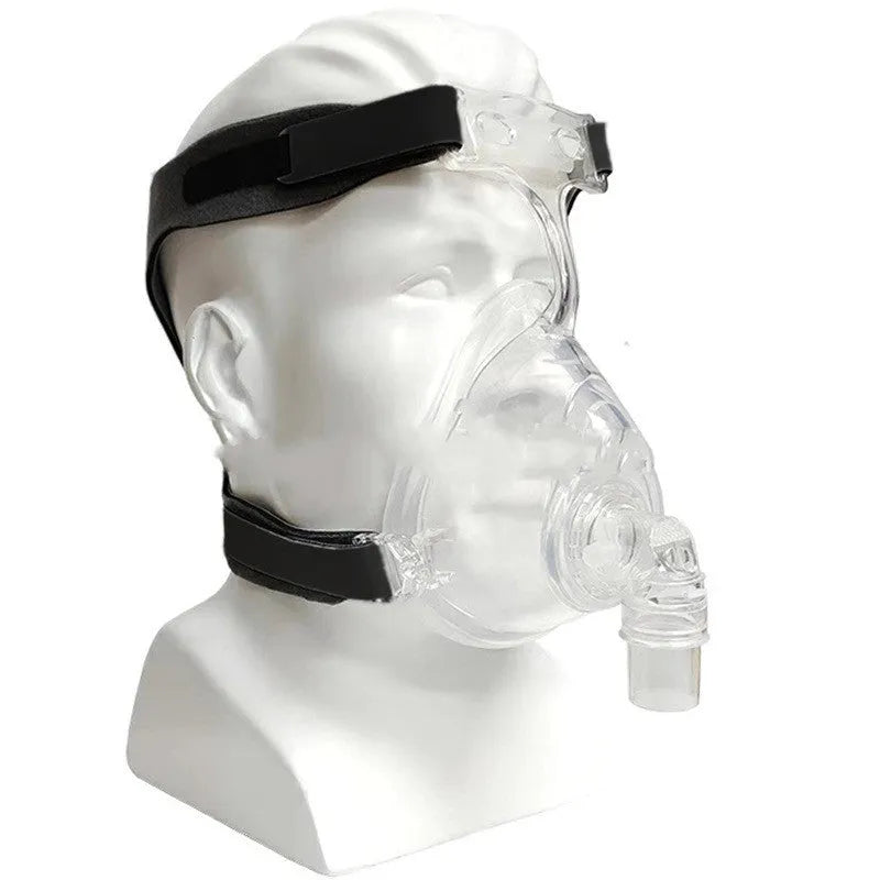 CPAP breathing mask ventilator accessories kit with transparent silicone mask and adapter elbows
