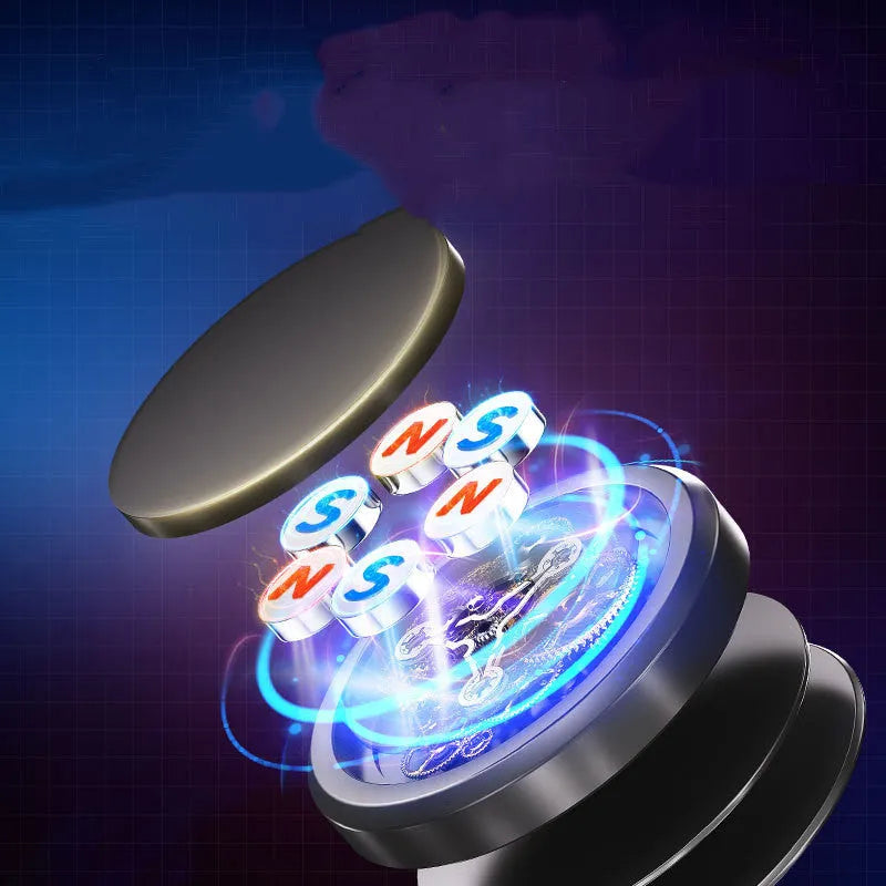Obsidian Black magnetic adsorption mobile phone holder with alloy construction and centripetal force mechanism