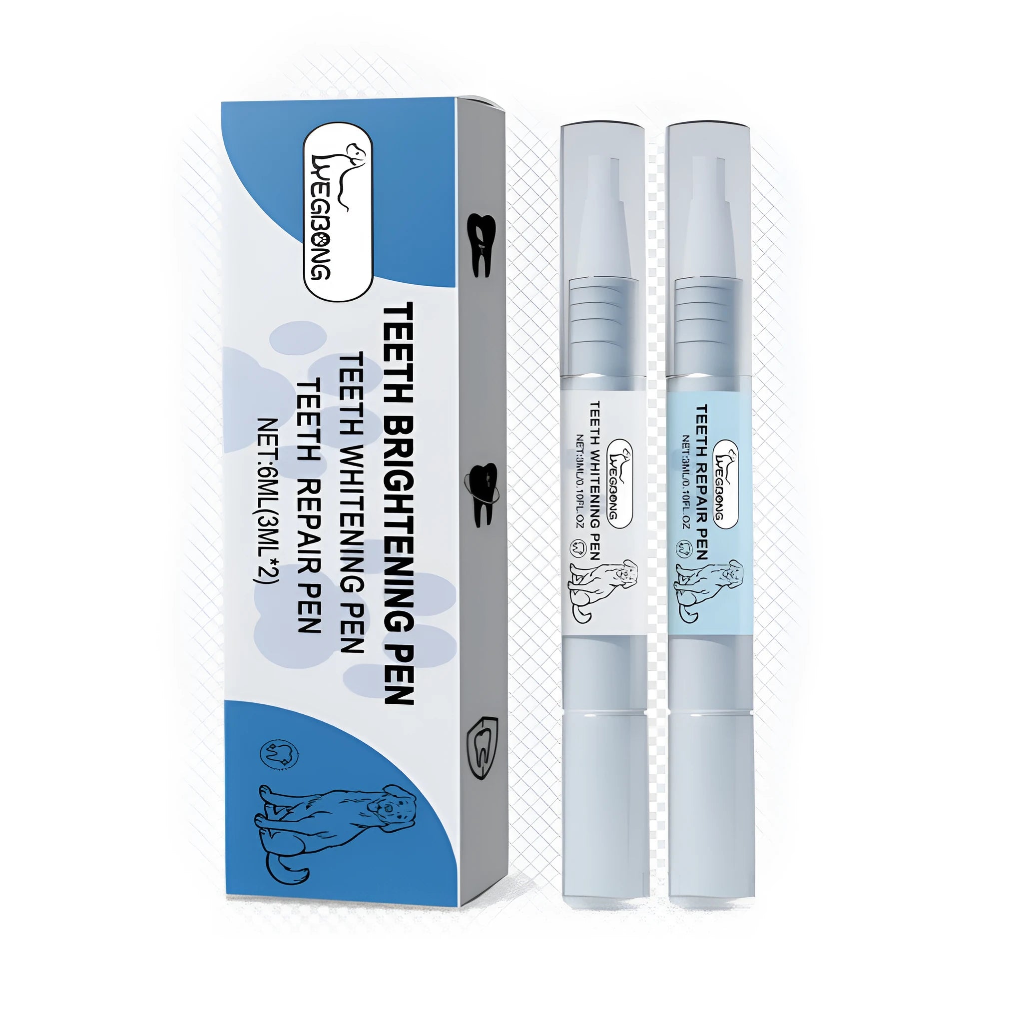 YEGBONG pet teeth brightening pen set containing repair and whitening pens for dog and cat dental care