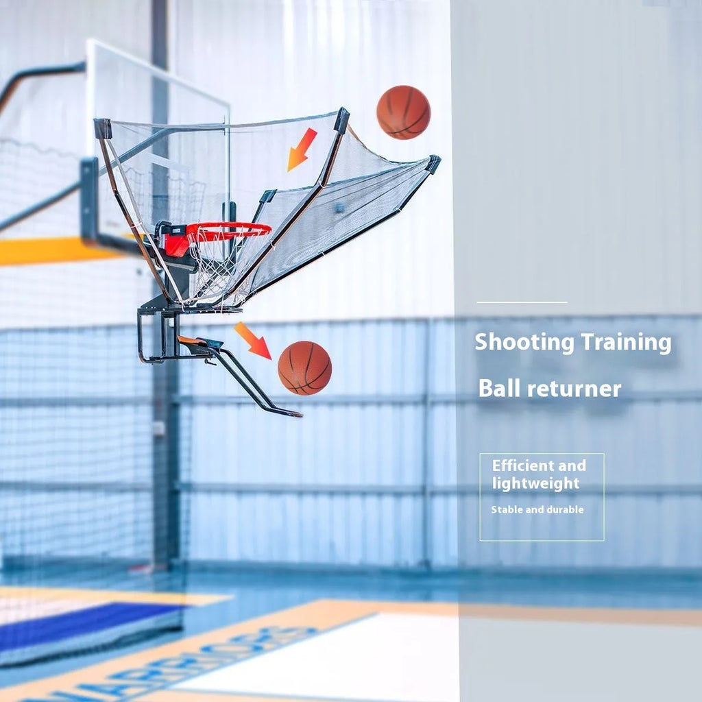 Automatic basketball return training machine for shooting practice with cowhide and iron construction
