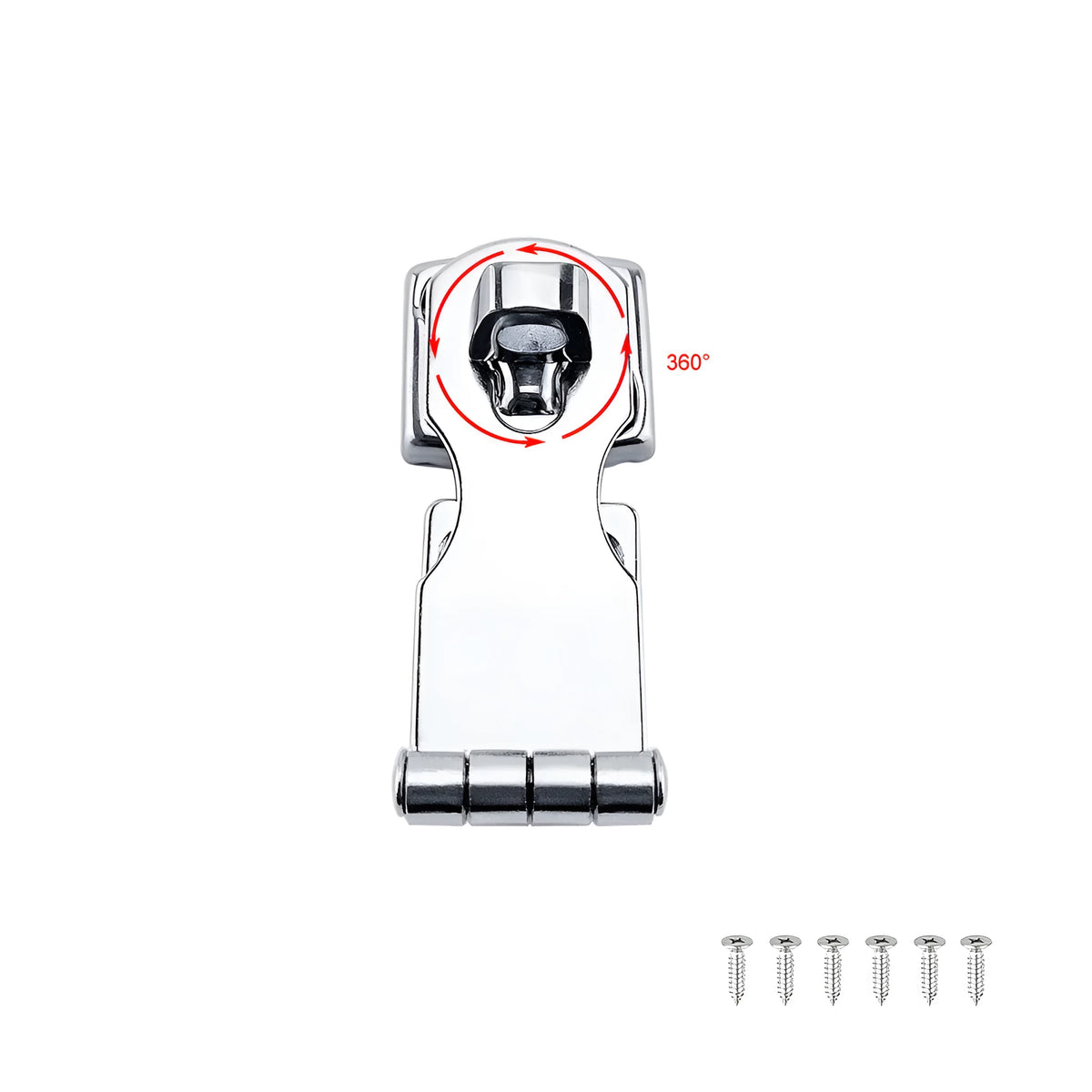 Silver 304 stainless steel lock hasp and bolt for cabinet or door security.