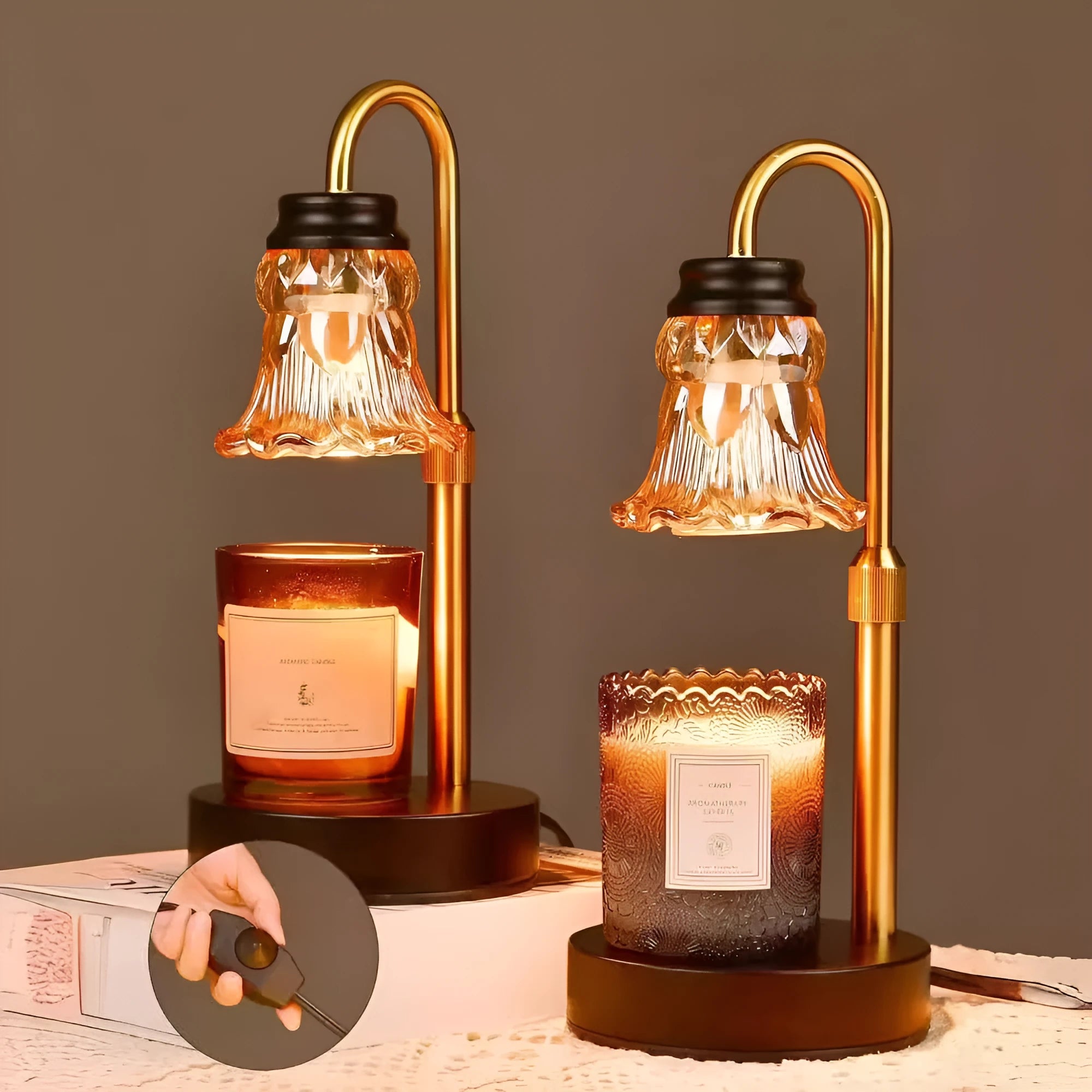 Bamboo lamp holder aromatherapy wax melting lamp with international voltage compatibility 110-220V
