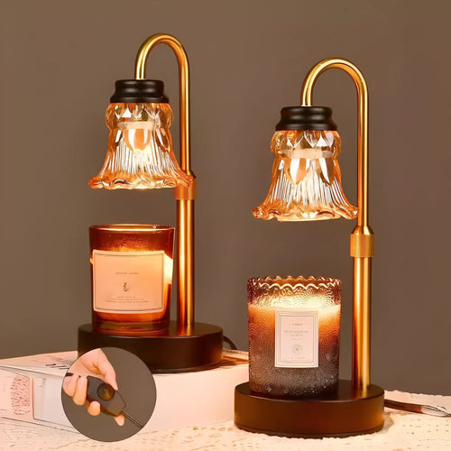 Bamboo lamp holder aromatherapy wax melting lamp with international voltage compatibility 110-220V