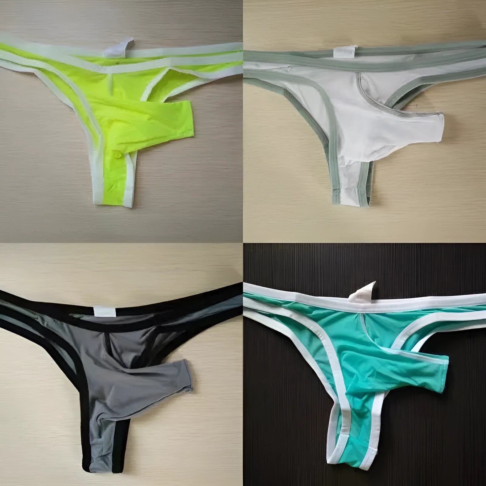 Men's ice silk nylon briefs with small elephant nose design in multiple colours
