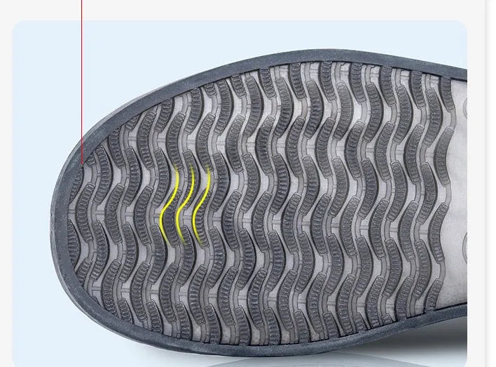 White PVC high-top reusable shoe covers for women, shown on a shoe for rainy day outdoor protection.