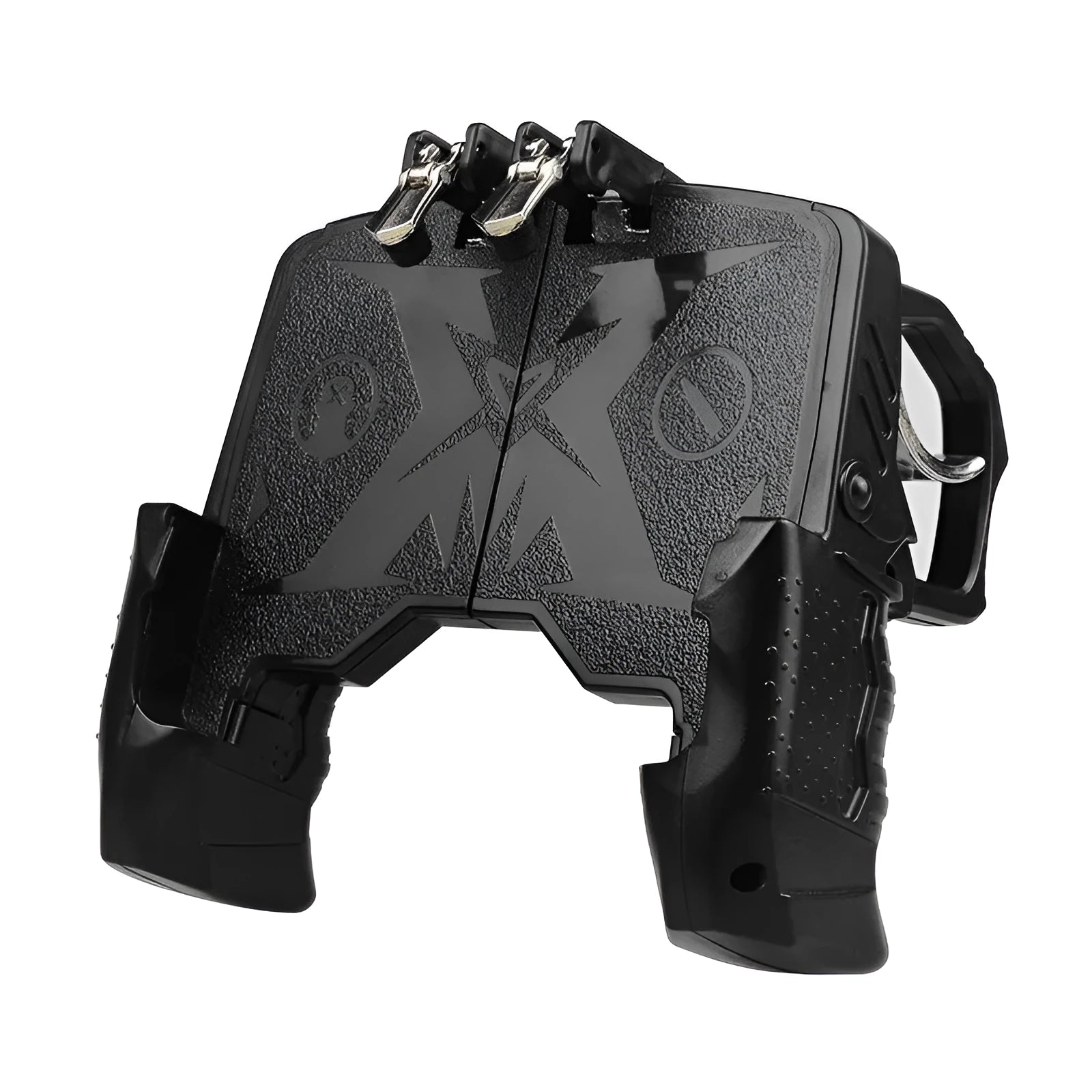 Mobile phone gaming handle in black or brown-black colour with plug-in connection
