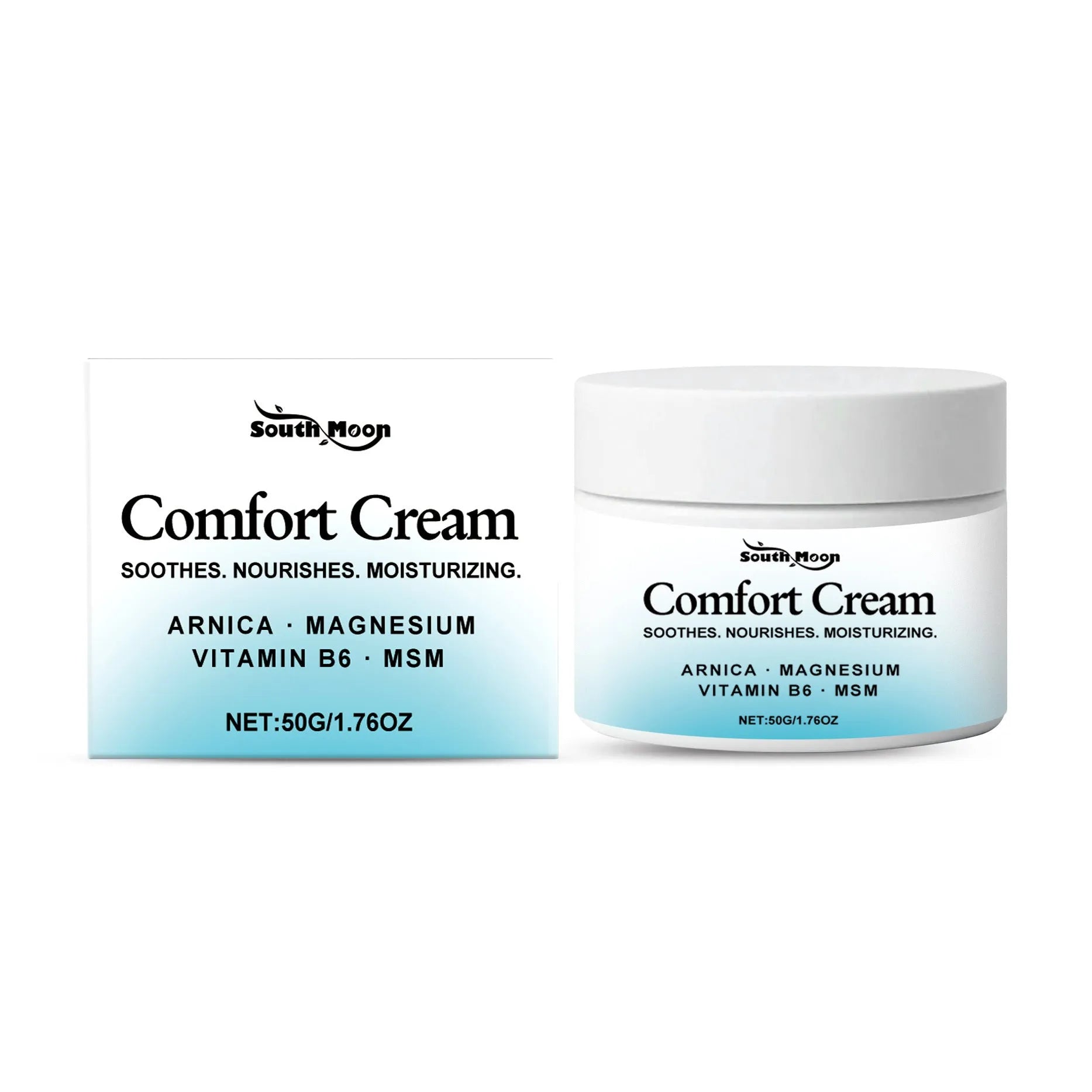 50g moisturising cream jar with hydrating formula containing Shanjinchehua and Pyridoxine