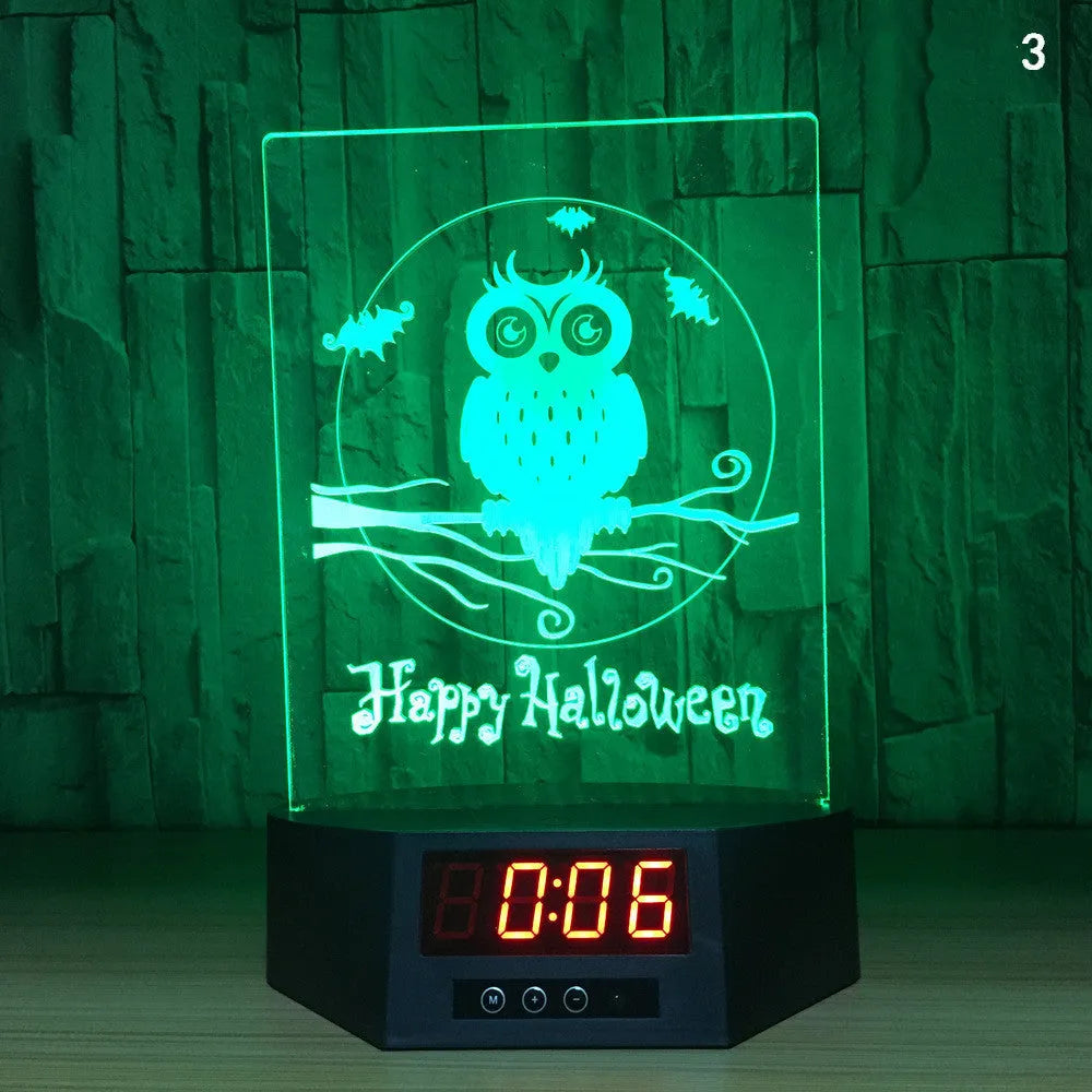 3D blue dolphin LED table night light with remote control on wooden surface