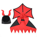 Black polyester vampire cloak and hat costume for pets on Halloween