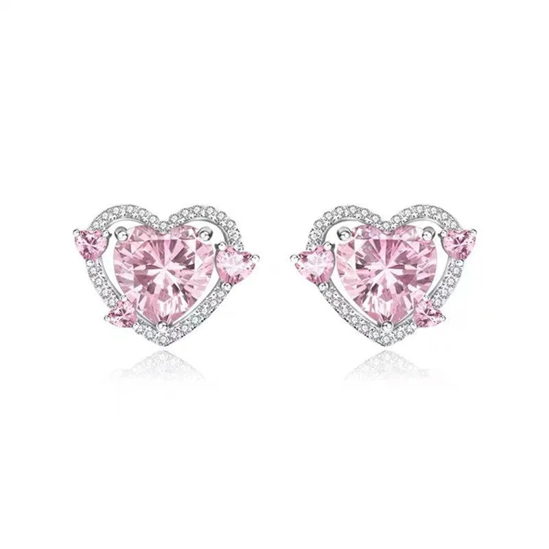 Guardian Heart Stud Earrings for women showing white K colour heart shape on copper base