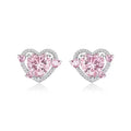 Guardian Heart Stud Earrings for women showing white K colour heart shape on copper base