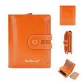 Women's PU leather card holder wallet shown in one of eight available colours.