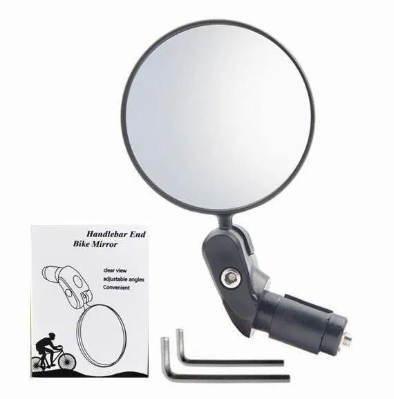 Black foldable convex rearview mirror with 7cm diameter ABS body for mountain highway vehicle use