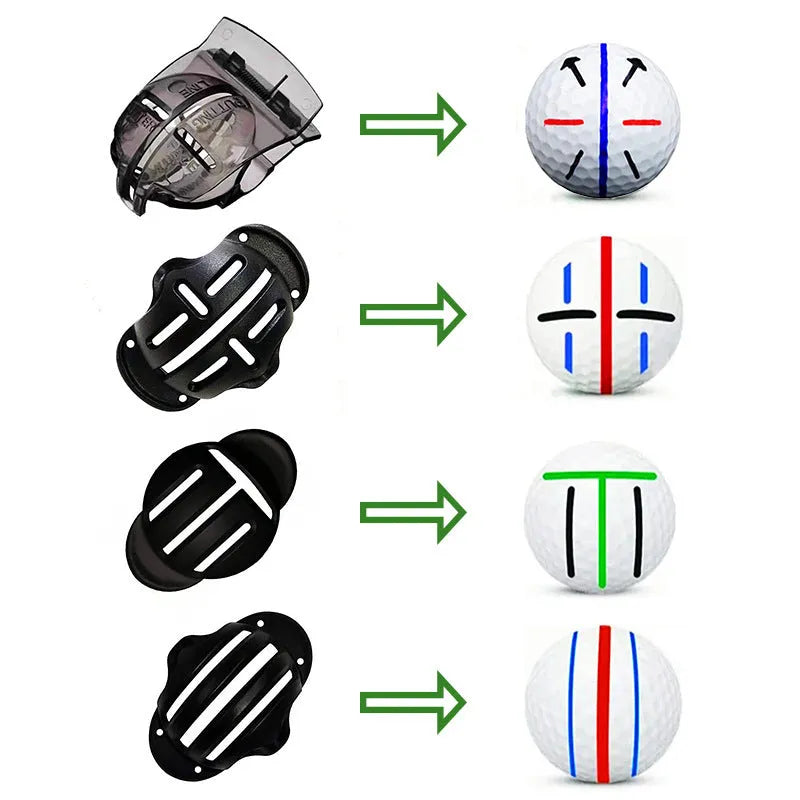 Golf scriber putter alignment tool set with plastic construction and drawing pens