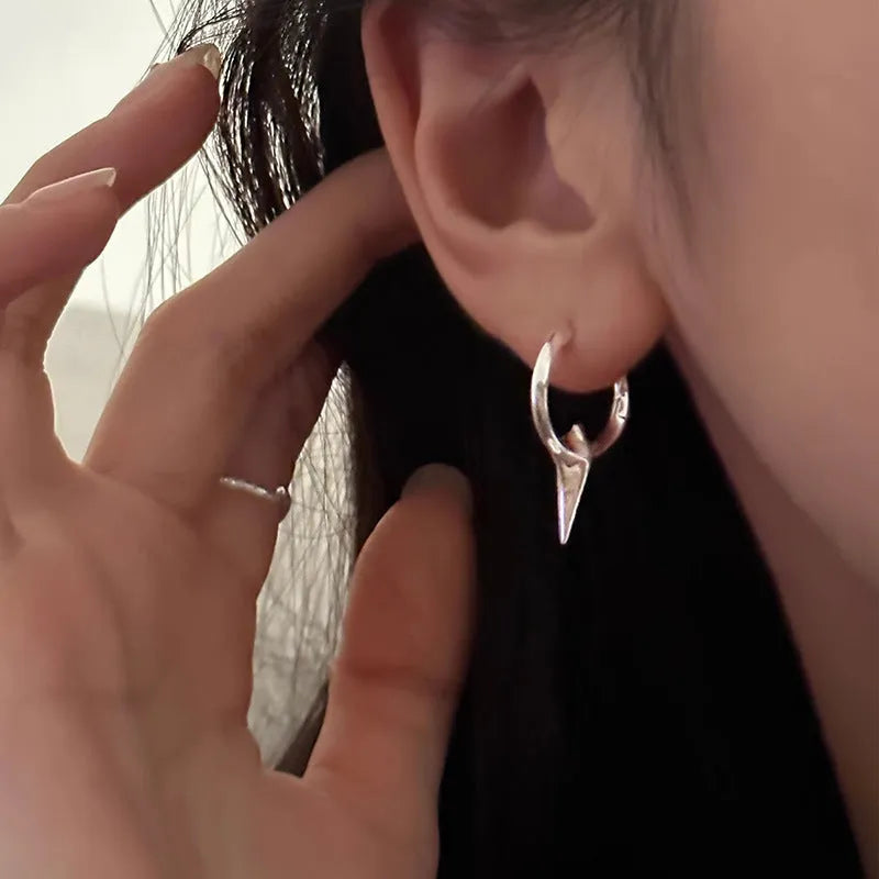Copper clip-on star geometric earrings with electroplated finish for women's non-pierced jewellery