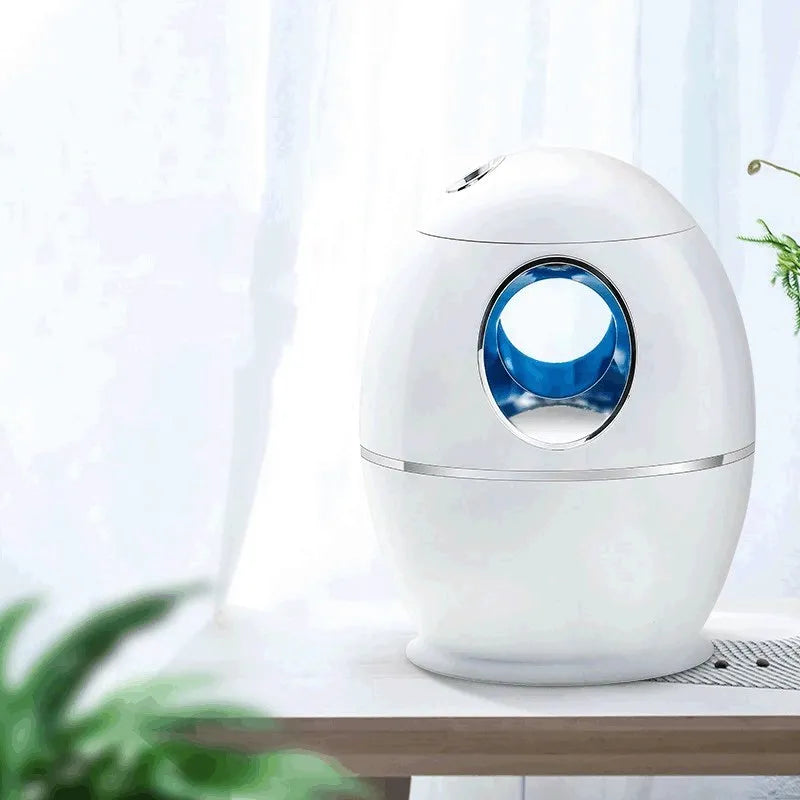 White columnar air humidifier unit with a single mist outlet and a USB cable.