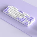 Wireless Bluetooth mechanical keyboard with metal board and green switches in blue white ice blue light colour