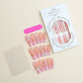 Pink decorative nail with French pattern and bow accent, 0.9cm water pipe design