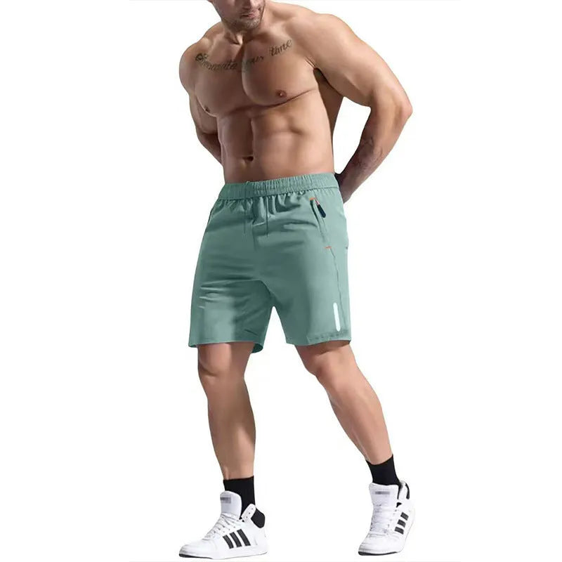 Men's elastic waist sports shorts in bamboo blend fabric shown in multiple colour options