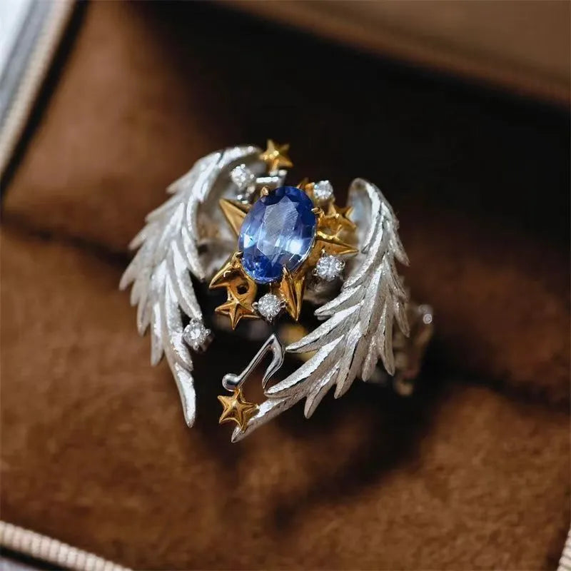 Adjustable open mouth geometry alloy ring with US size 8 specification