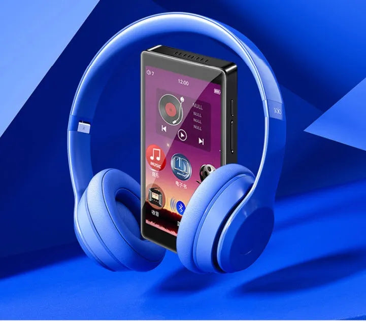 Black Ruizu H1 slim MP3 MP4 player with 4-inch touch screen showing media interface.