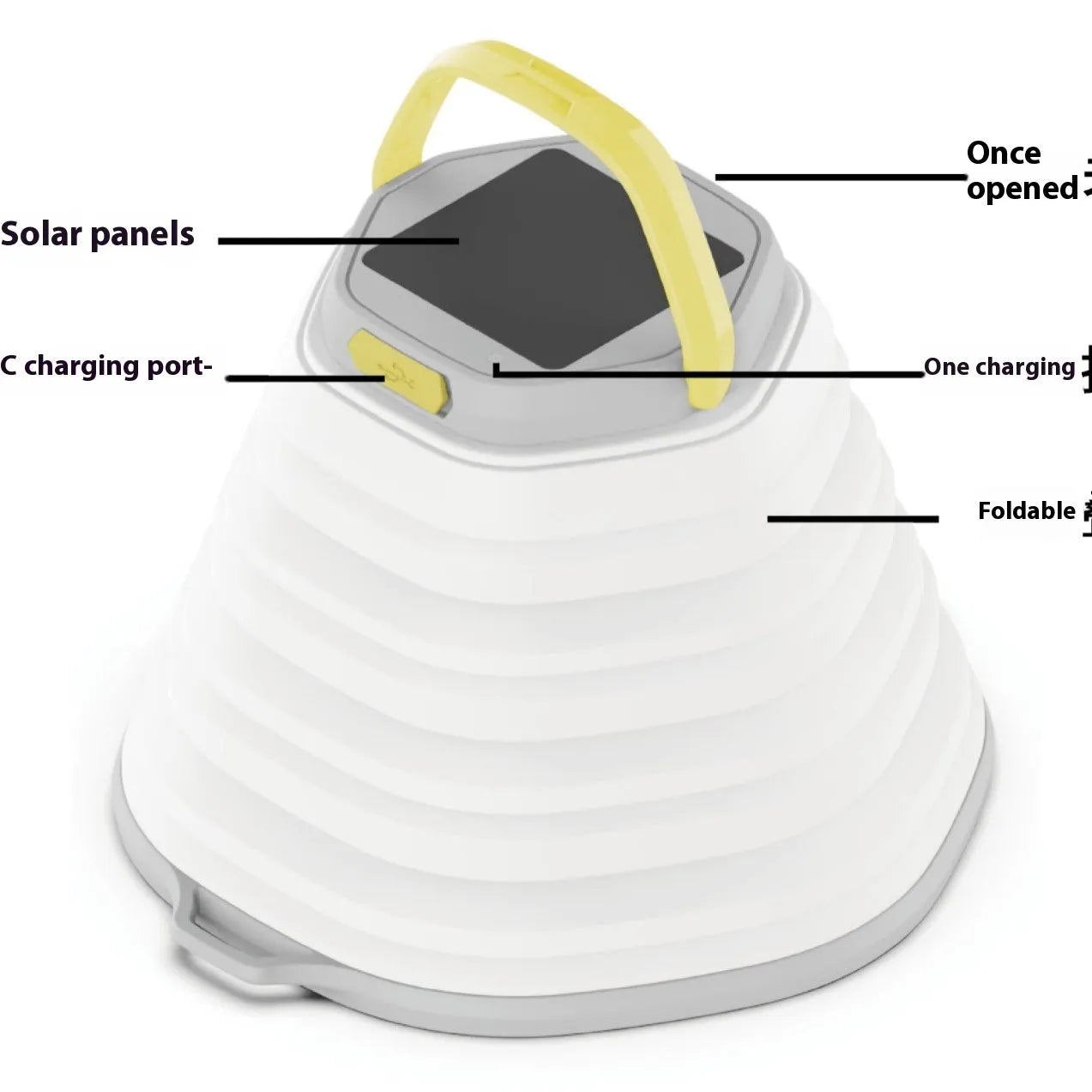 White camping lamp with large capacity lighting and lithium battery for tent illumination