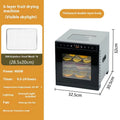 Stainless steel food dehydrator with visual skylight lid, shown with 6 stacking trays.