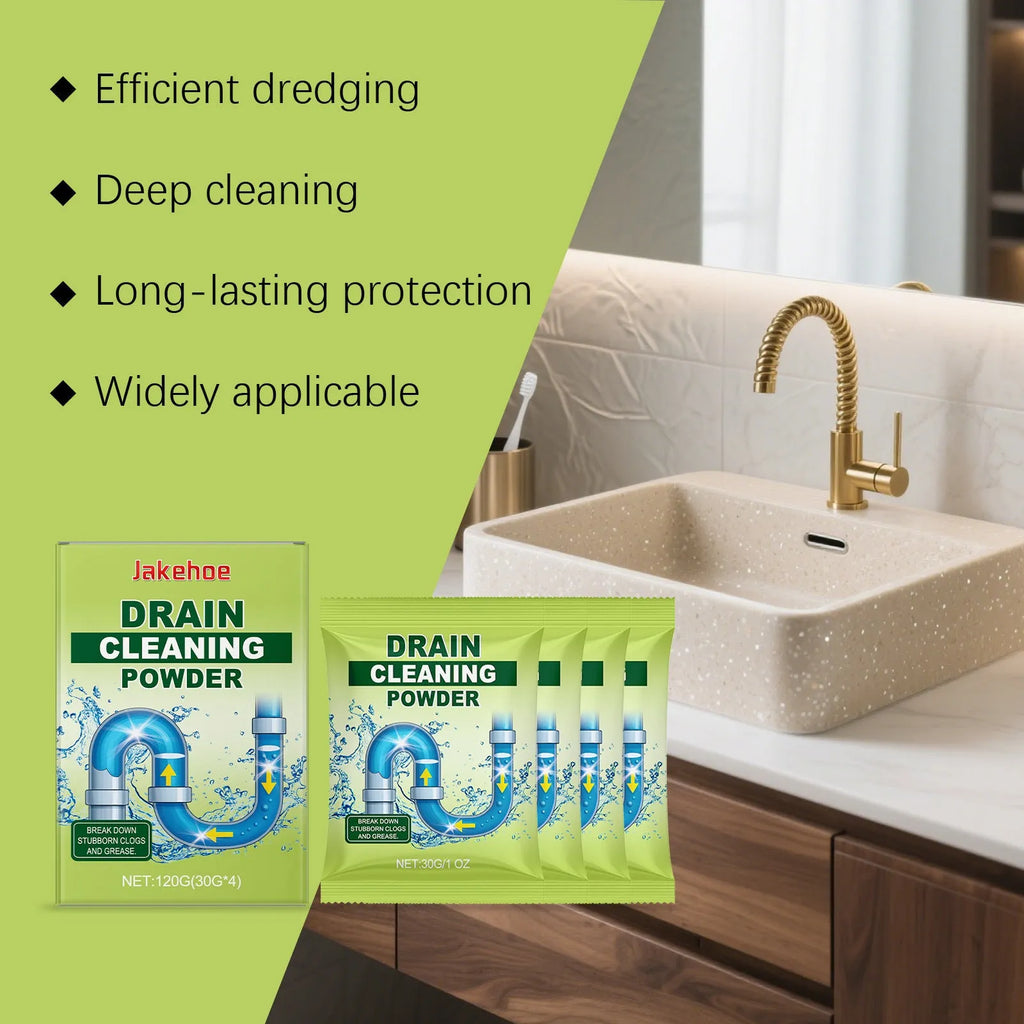 120g pack of drain cleaning powder for unblocking sinks and showers