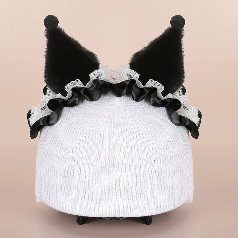Cartoon character plush fabric helmet ear decoration cover for medium-sized helmets.