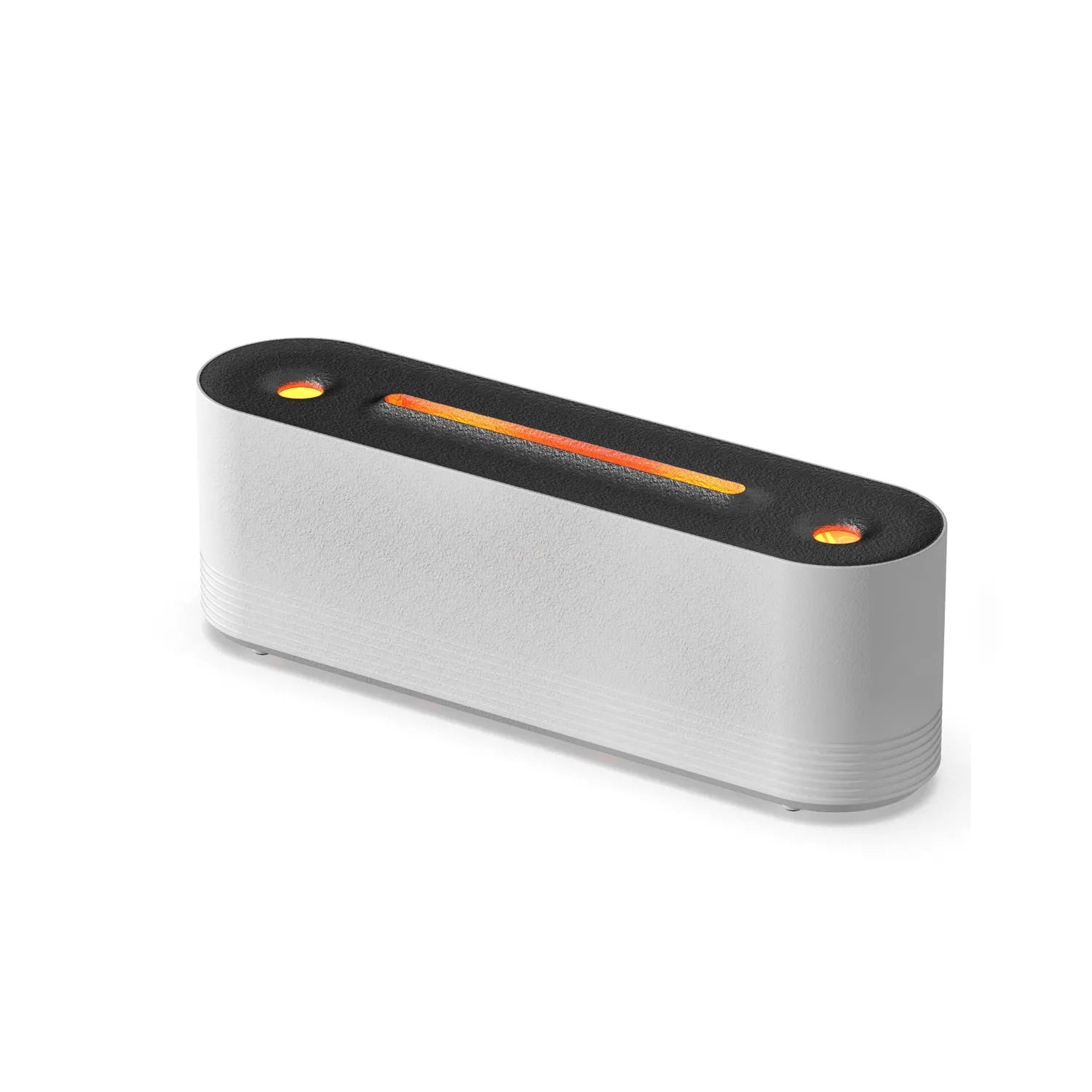 Black and white ultrasonic humidifier with flame LED lights and water mist output