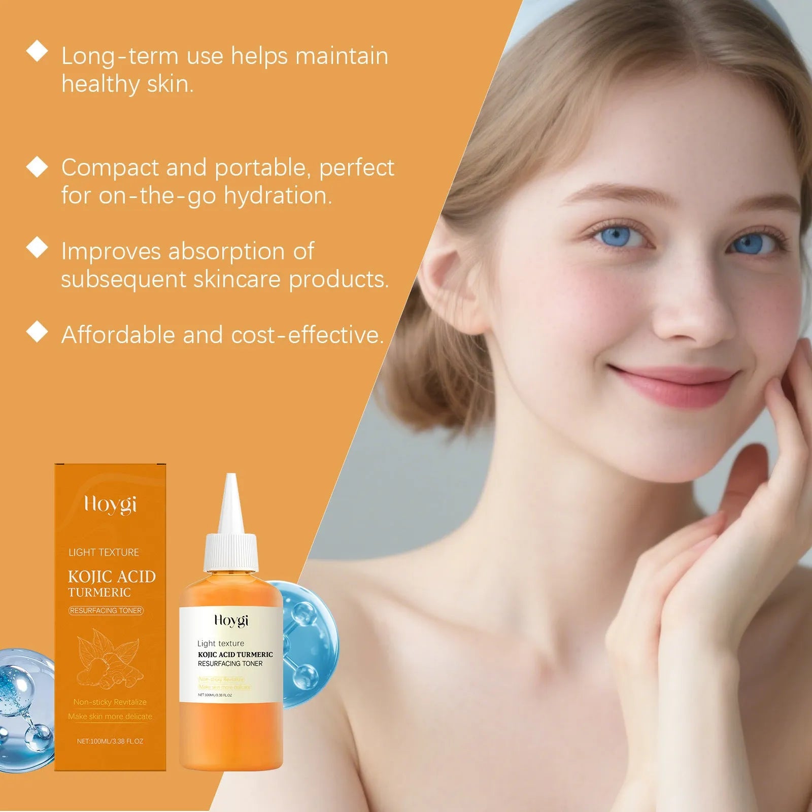 100ml bottle of turmeric moisturising water for facial skincare