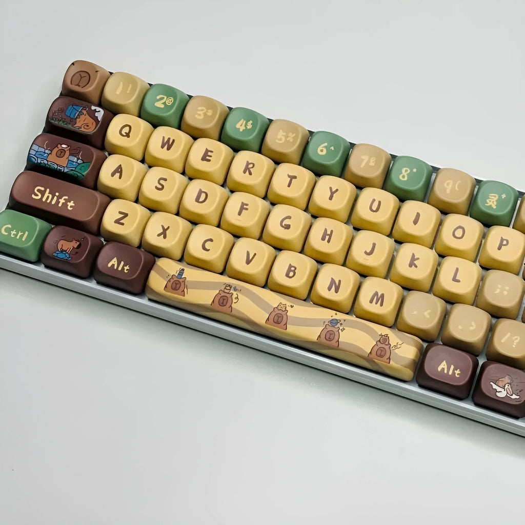 Capabala 130-key ABS plastic mechanical keyboard keycap set shown in a pile, MOA profile.