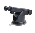 Universal car phone bracket with telescopic long rod mounted on car dashboard holding smartphone