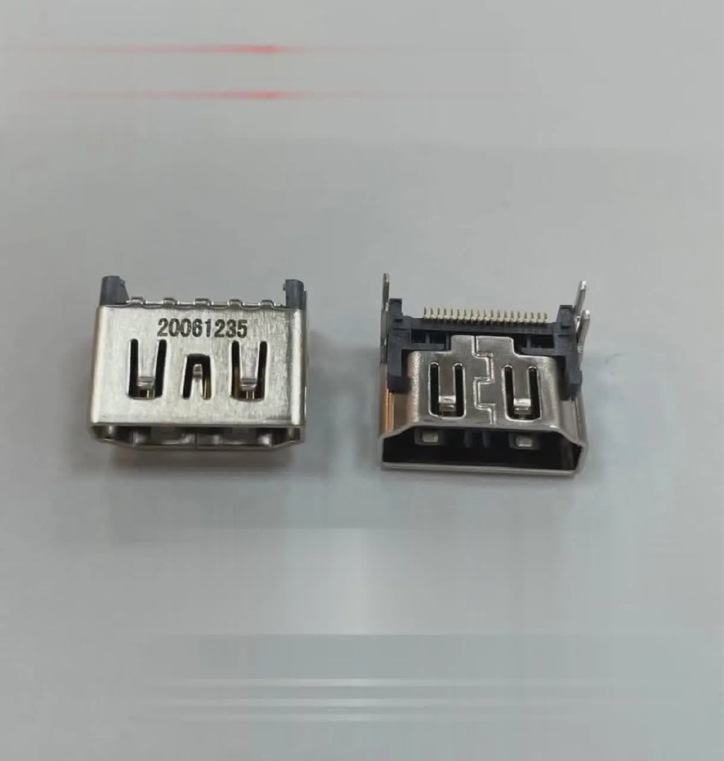 Silver HDMI interface host socket component for game console repair with connector pins