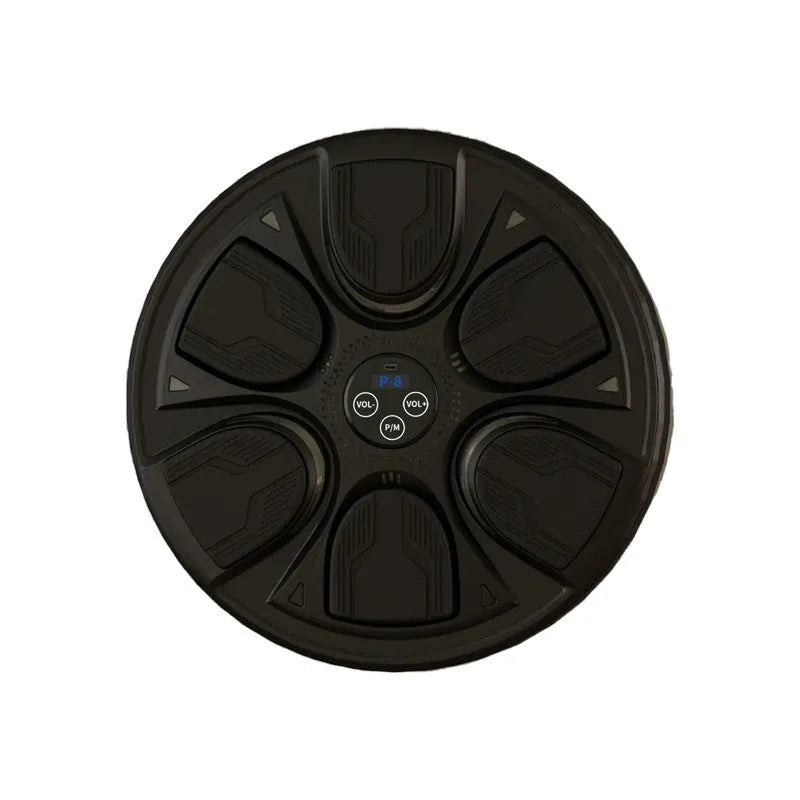 Black wall-mounted boxing target with boxing gloves for home training and Sanda practice