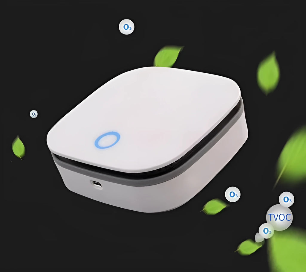 White USB car air purifier with negative ion technology and composite filter