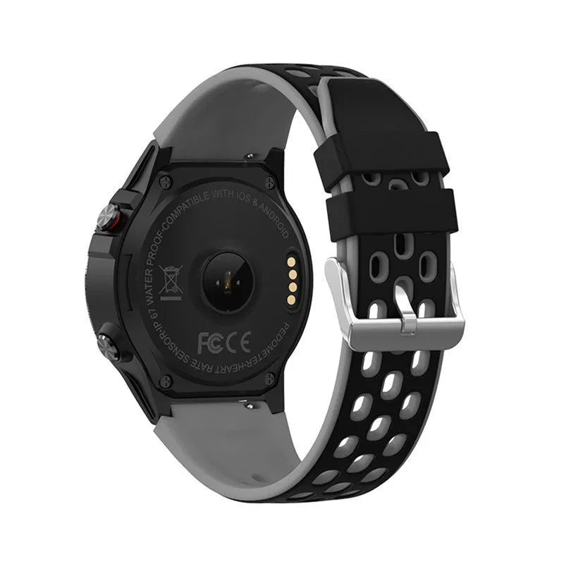 Blue smart watch with 1.3 inch screen and silicone strap for outdoor sports