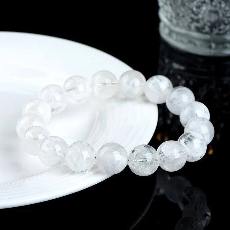 Women's crystal bracelet with blizzard snowflake pattern, Ruyi and Xiangyun motifs on geometric round beads