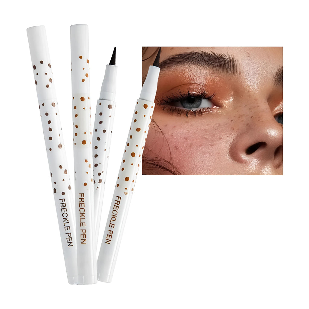 Dark brown waterproof freckle pen with precision tip for natural-looking face and body makeup.