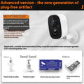 Wireless battery-powered indoor security camera with a 1.2-inch ball design on a mounting bracket.