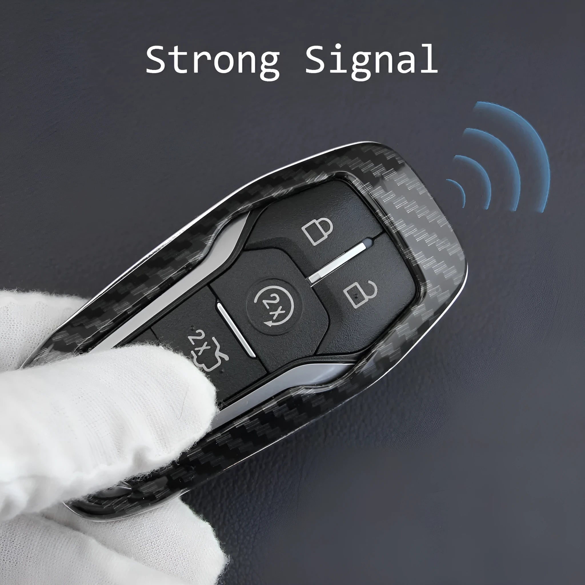 A plastic protective shell for a car key remote, shown in a single-piece design with an optional buckle attachment.