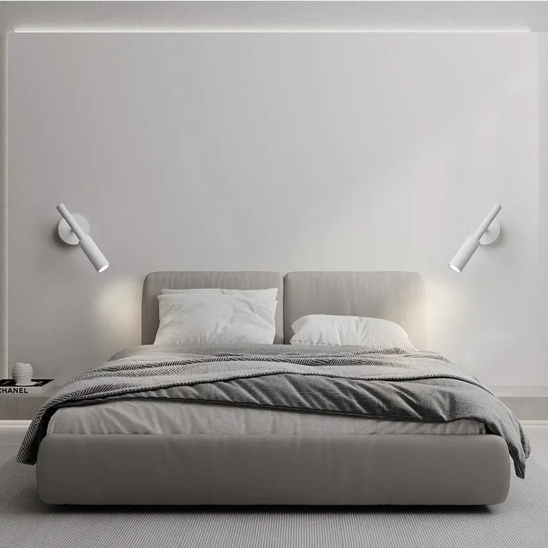 Modern wrought iron wall lamp in black finish with three-colour adjustable lighting