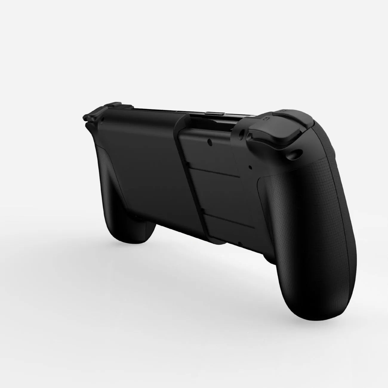 Bluetooth mobile game controller stretching handle accessory with smartphone in black red and blue colour