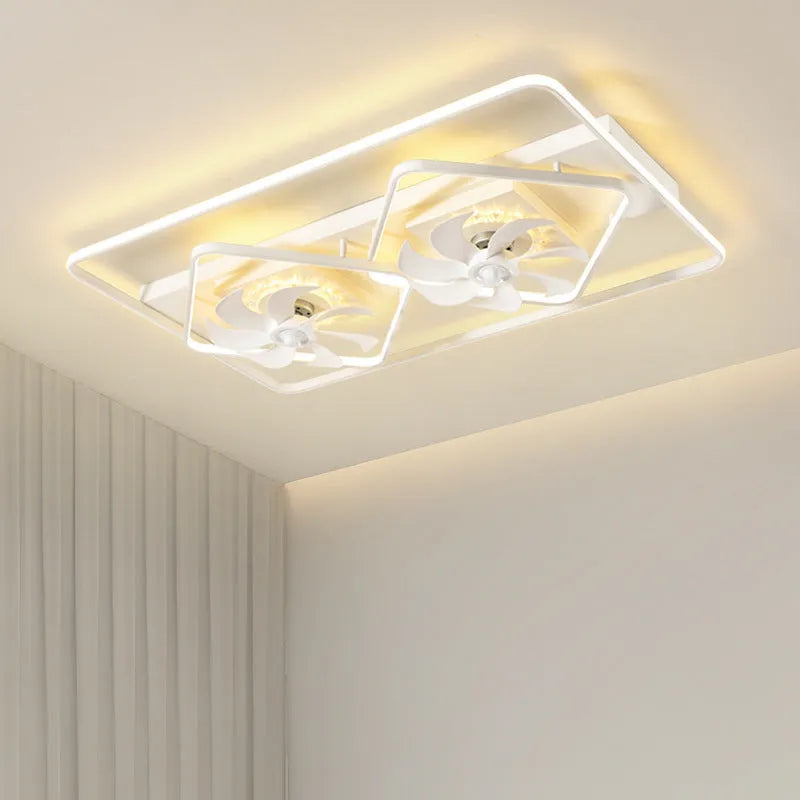 Modern thin suction ceiling fan light with acrylic lampshade and plastic blades for bedroom or living room.