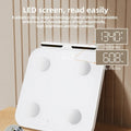White tempered glass smart body fat scale with 8 metal electrodes and LED display