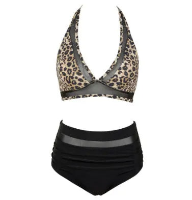 Women's polyester fibre bikini swimsuit with split design and briefs style