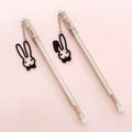 Plastic gel pen with paper crane or rabbit pendant decoration, 17cm length with 0.38mm tip